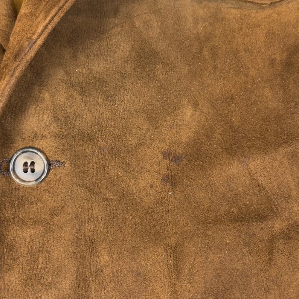 Vintage 70s Swagger Suede Blazer DuPont Quilon Brown Sport Coat Notch Lapel 42 - Picture 11 of 14
